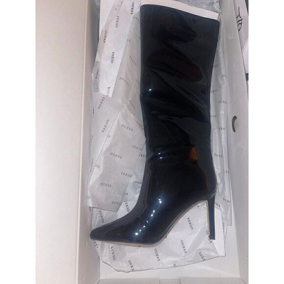 Guess Women's Dayton Knee High Boot, Black Patent 001, 8 - Picture 3 of 4